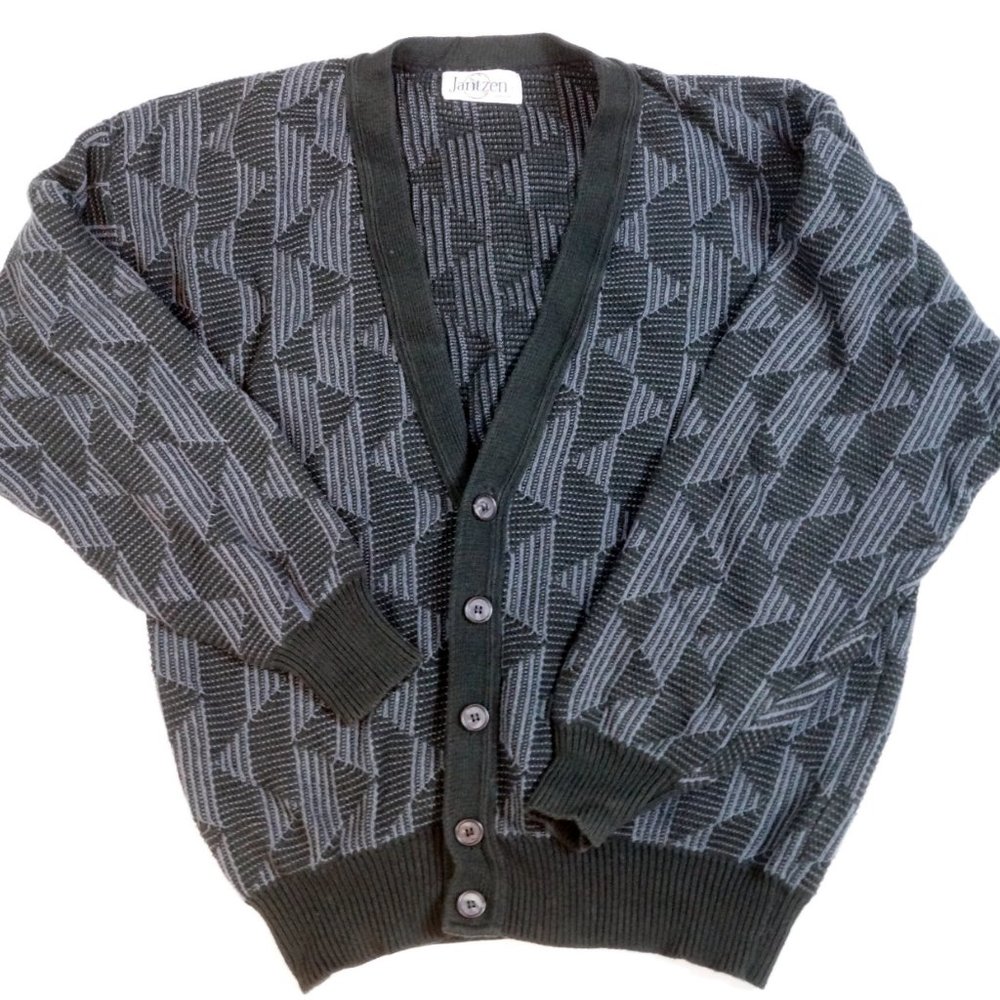 Vintage 90s Janzten Large Grandpa Cardigan Sweater